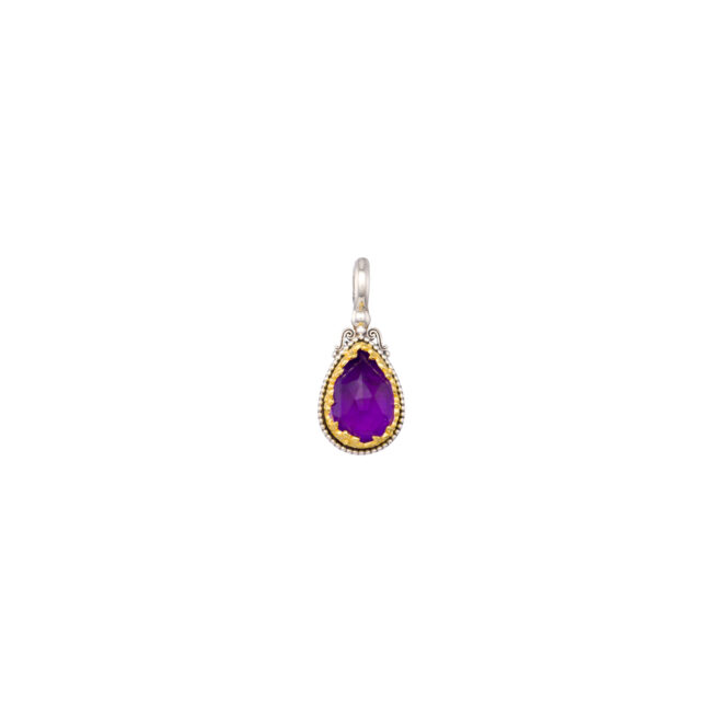 Dione teardrop pendant in sterling silver with Gold plated parts - Image 3