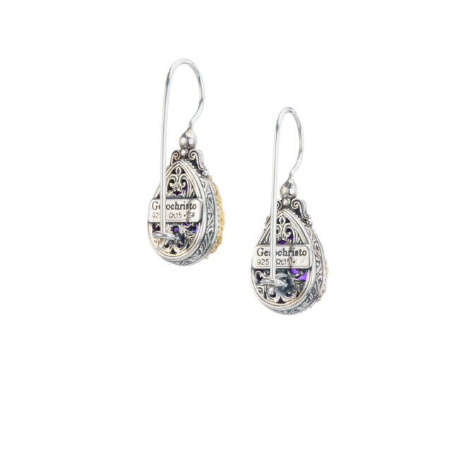 Dione teardrop earrings in Sterling silver with Gold plated parts - Image 2