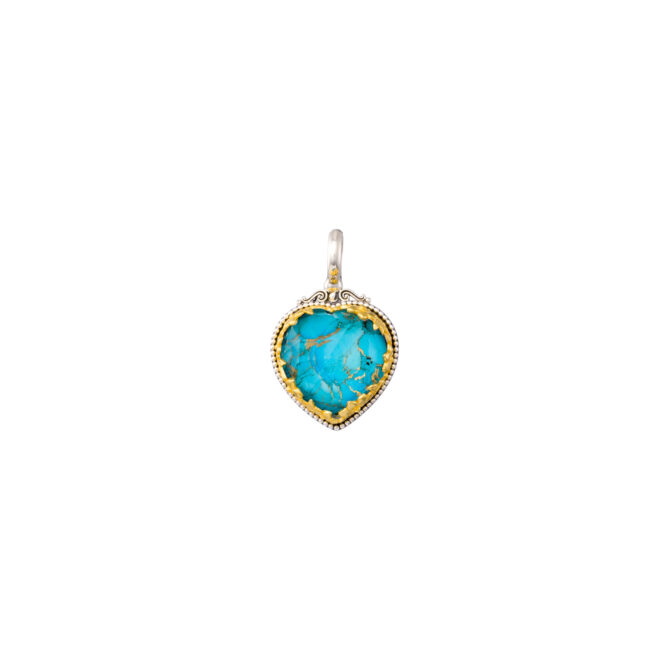 Dione heart pendant in sterling silver with Gold plated parts - Image 4