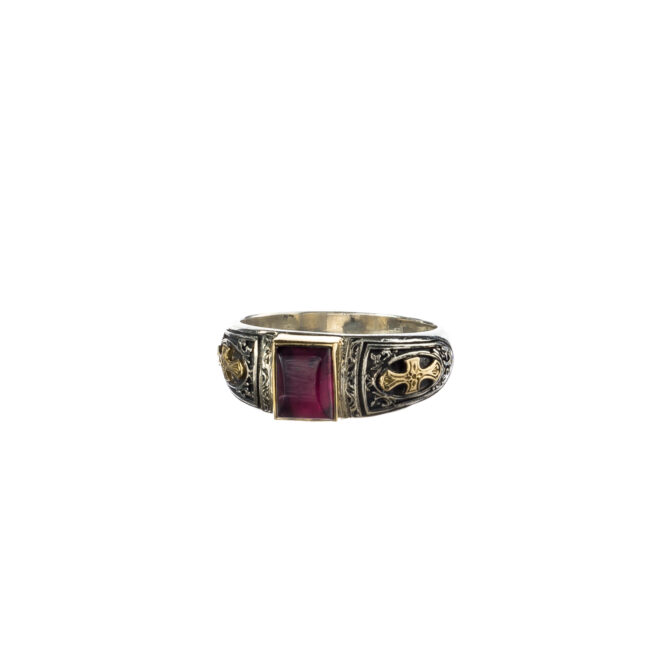 Patmos men ring in 18K Gold and sterling silver with tourmaline - Image 3