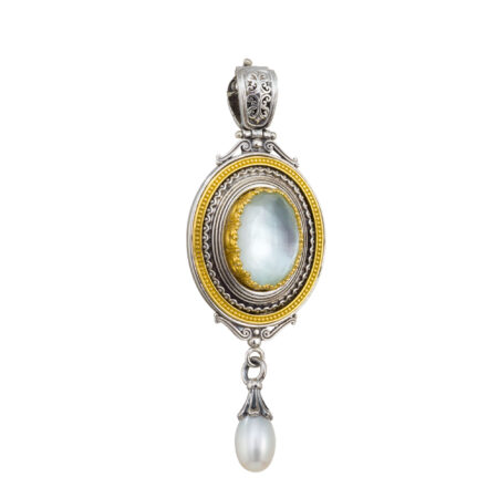Iris Pendant in Sterling Silver with Gold plated parts