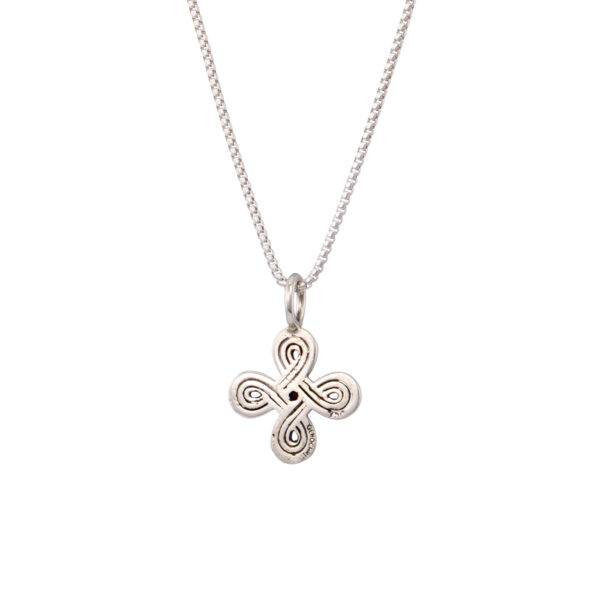 Infinity cross in 18K Gold and sterling silver with gemstone - Image 2