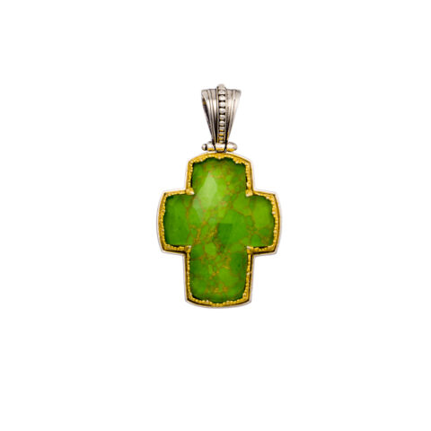 Iris cross in sterling silver with Gold plated parts