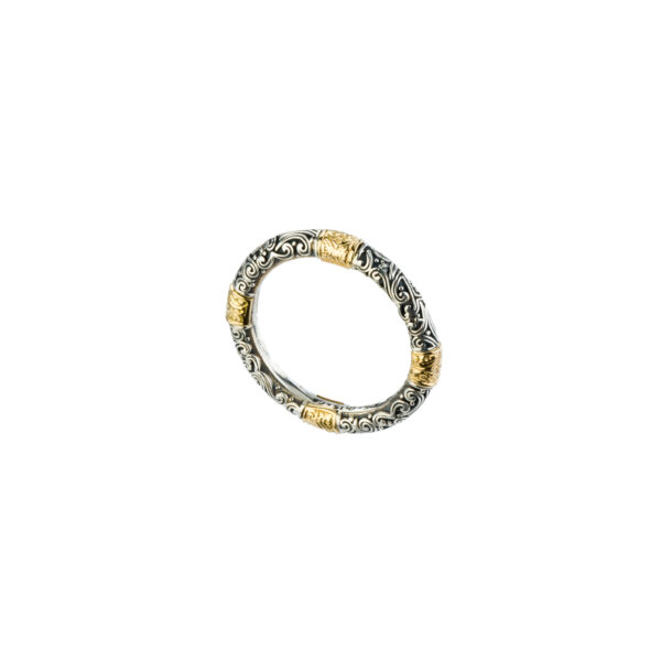 Eden's Garden Band rings in 18K solid Yellow Gold and Sterling silver