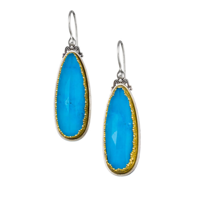 Iris Earrings in Sterling Silver with Gold Plated Parts
