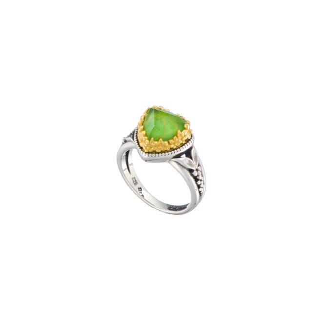 Dione triangle ring in sterling silver with Gold plated parts - Image 2