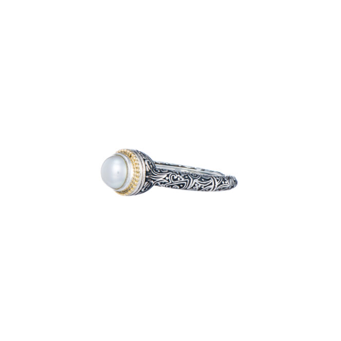 Eden's Garden Ring in 18K Gold and Sterling Silver with Pearl - Image 6