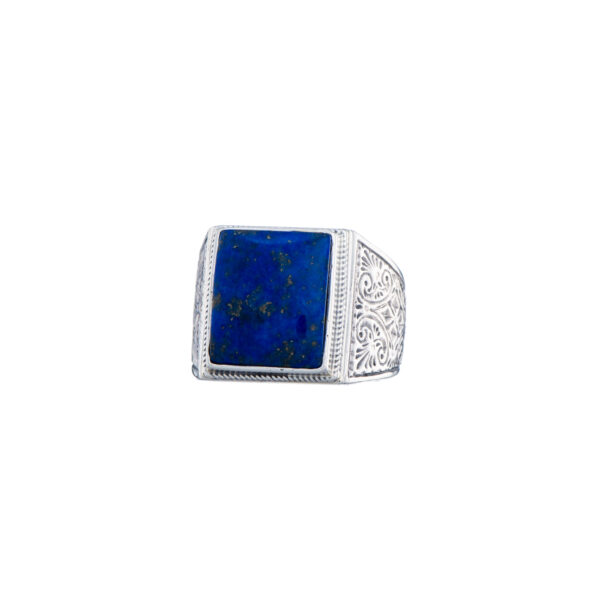 Classic men ring in sterling silver with semi precious stone