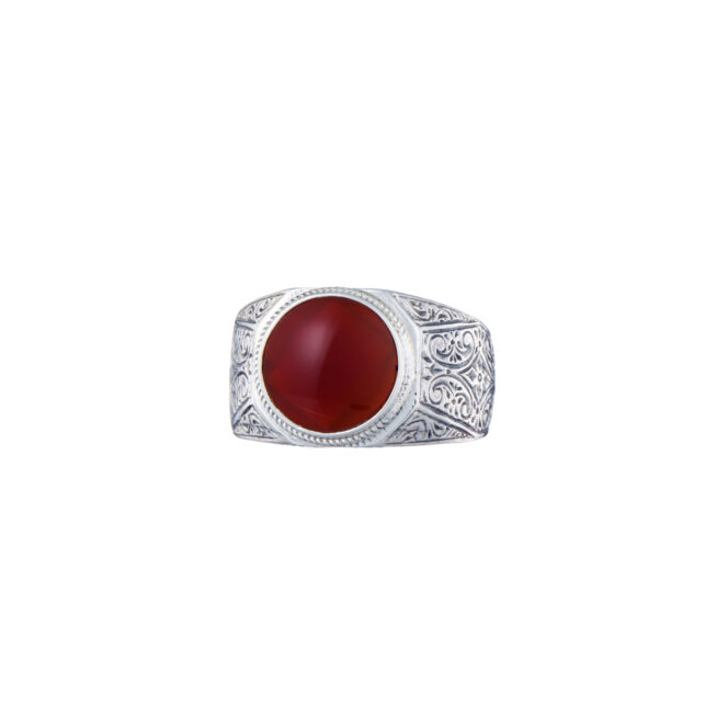 Classic men ring in Sterling silver with semi precious stone - Image 2