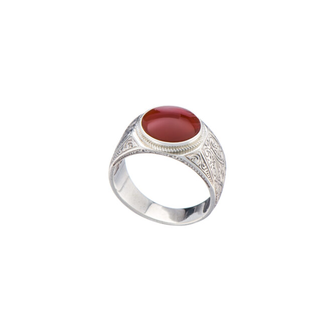 Classic men ring in Sterling silver with semi precious stone - Image 4