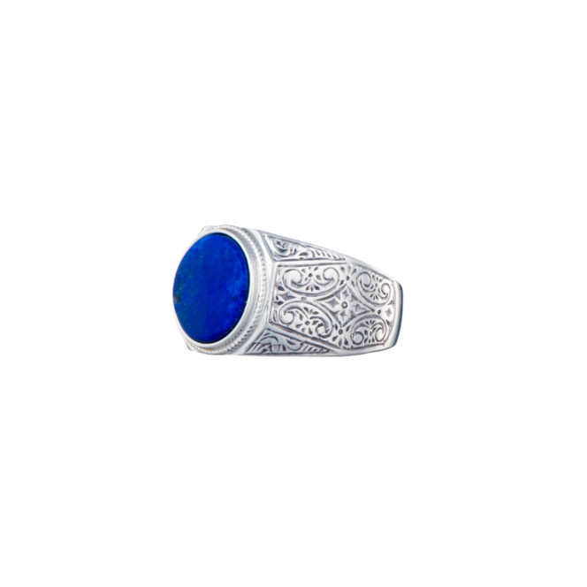 Classic men ring in Sterling silver with semi precious stone - Image 6
