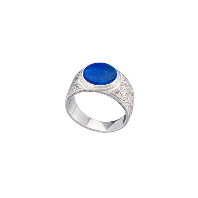Classic men ring in Sterling silver with semi precious stone - Image 5