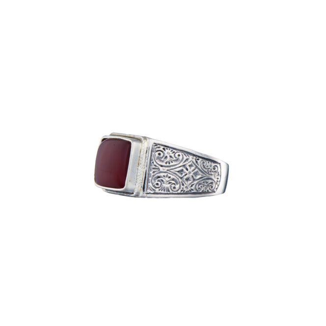 Classic men ring in Sterling Silver with semi precious stone - Image 5