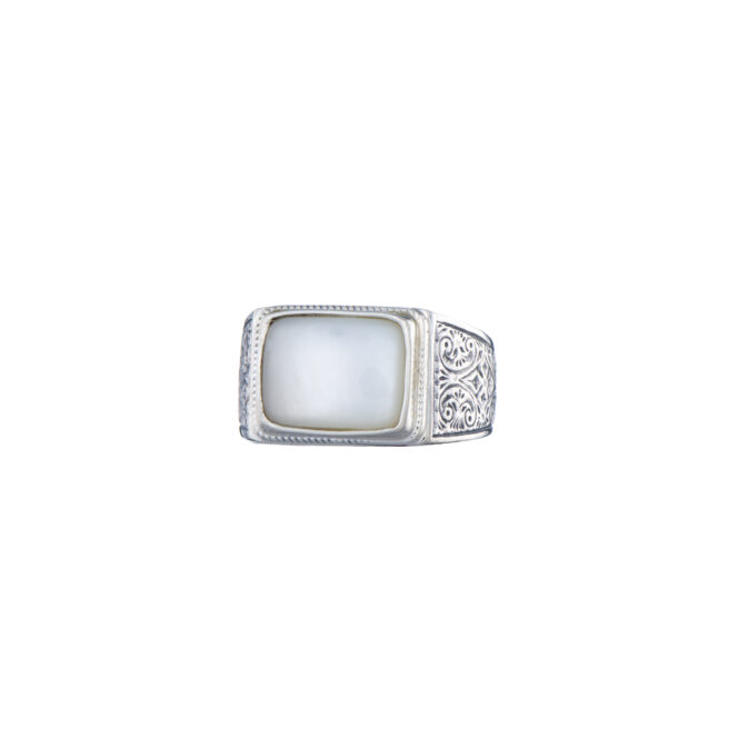 Classic men ring in Sterling Silver with semi precious stone - Image 7
