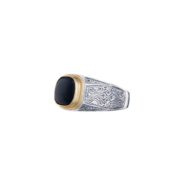 Classic Ring in 18K Gold and Sterling Silver with semi precious stone - Image 5