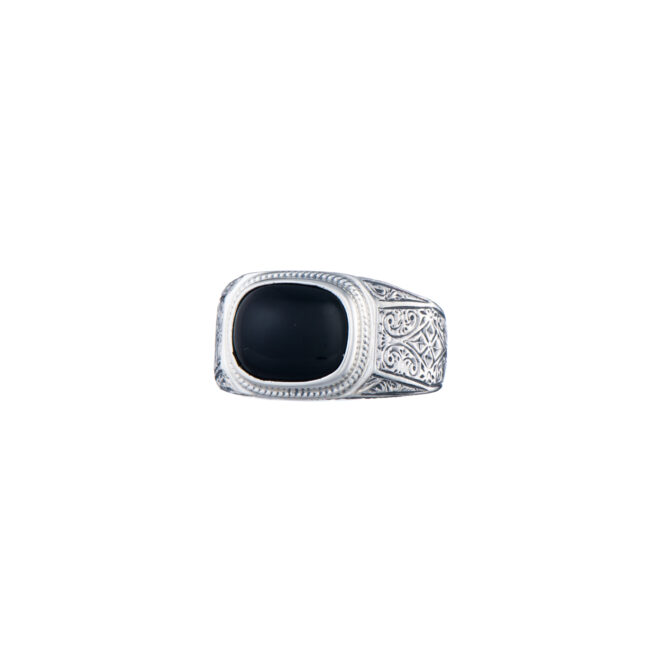 Classic men ring in Sterling Silver with semi precious stone - Image 4