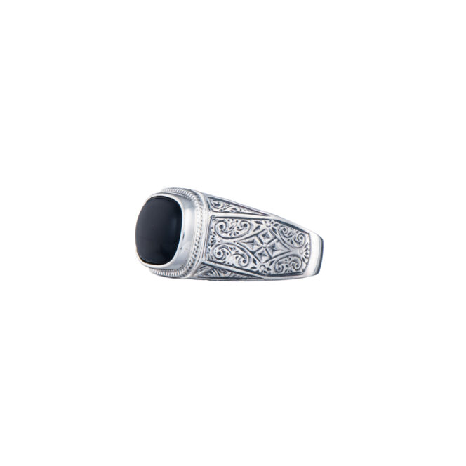 Classic men ring in Sterling Silver with semi precious stone - Image 3