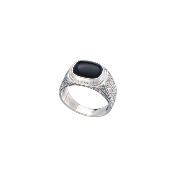 Classic men ring in Sterling Silver with semi precious stone - Image 2