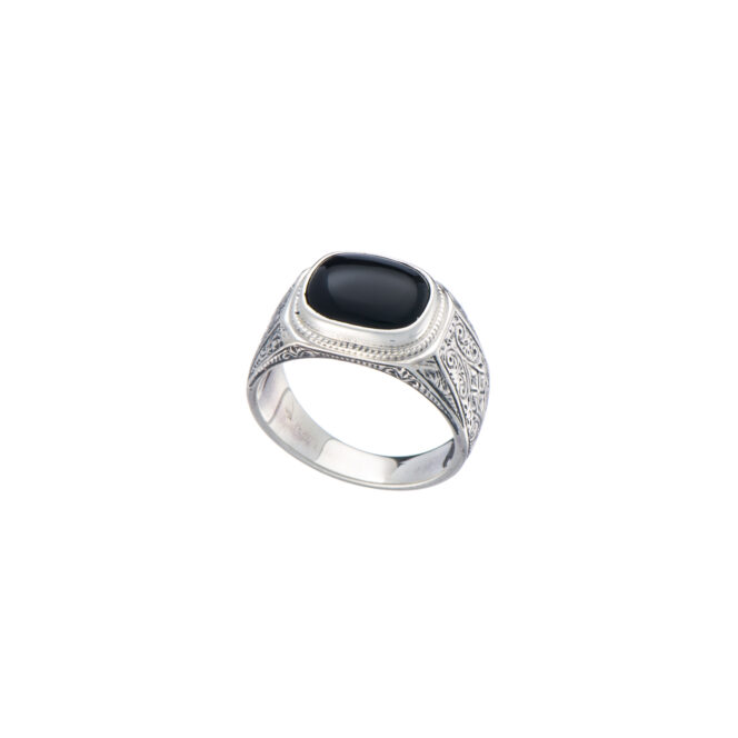 Classic men ring in Sterling Silver with semi precious stone - Image 2