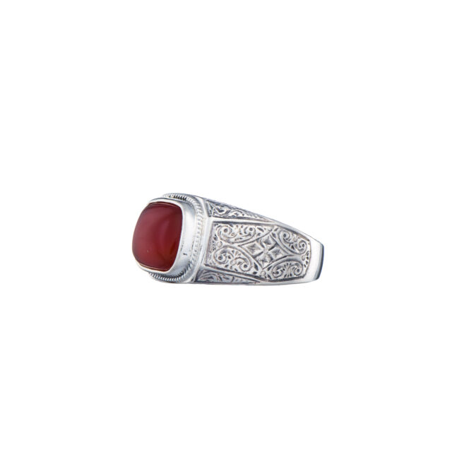 Classic men ring in Sterling Silver with semi precious stone - Image 6