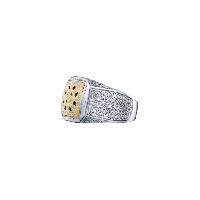 Monastiraki men Ring in 18K Gold and Sterling Silver - Image 3