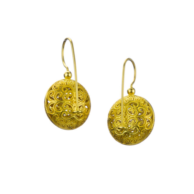 Kallisto Round Earrings in Gold plated silver 925 - Image 2