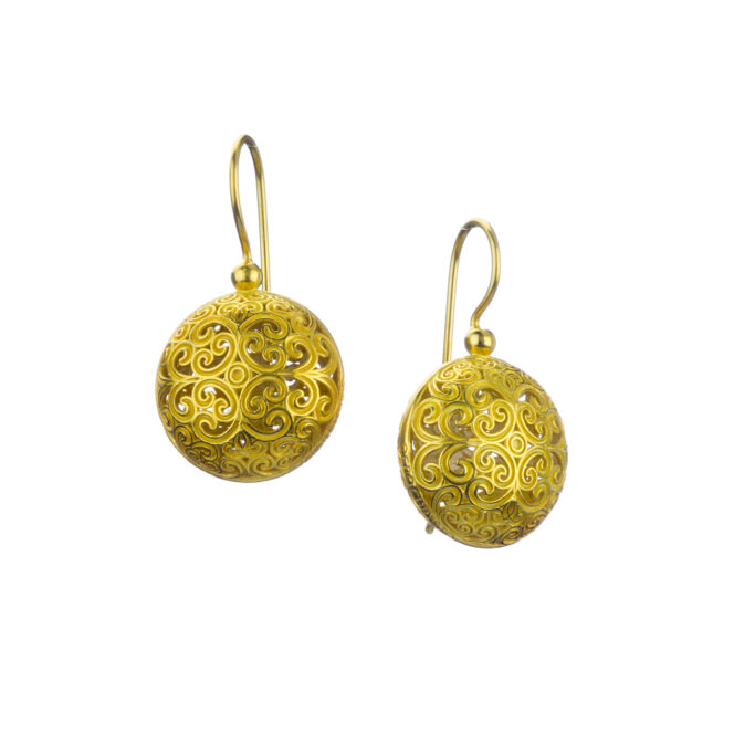 Kallisto Round Earrings in Gold plated silver 925