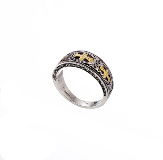 Patmos band Ring in 18K Gold and Sterling Silver