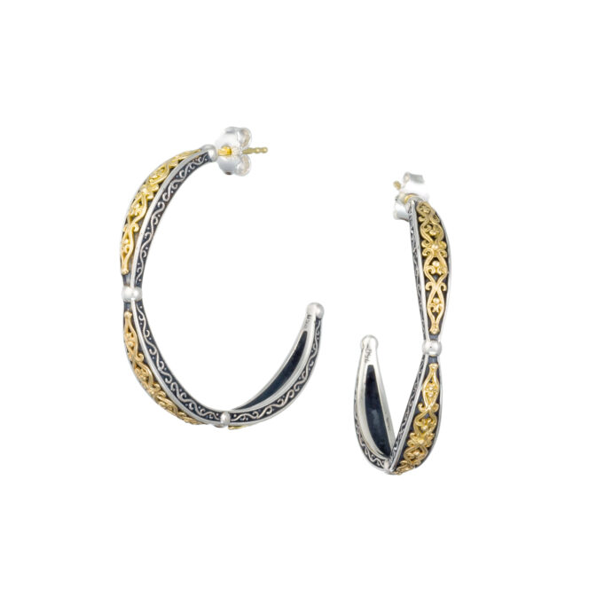 Aretousa Hoops Earrings in 18K Gold and Sterling Silver - Image 3