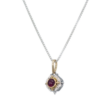 Cyclades polygon pendant in 18K Gold and Sterling silver