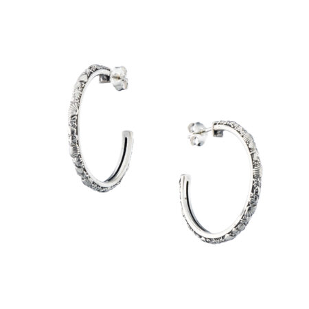 Hoops in Sterling silver with shells and starfish