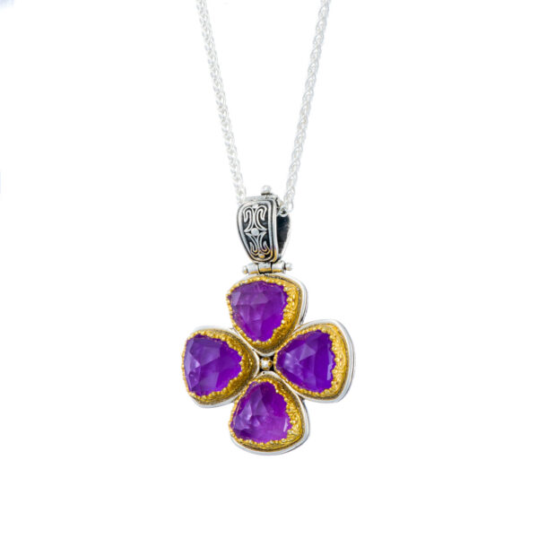 Iris Cross triangle in Sterling silver with Gold plated parts - Image 10