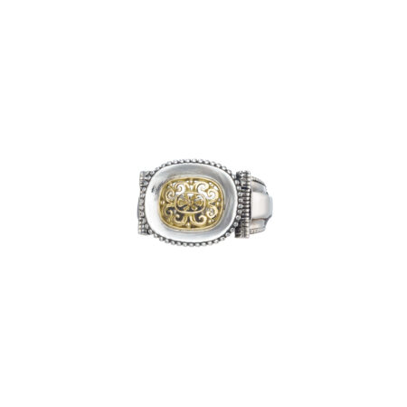 Classic oval ring in 18K Gold and Sterling Silver