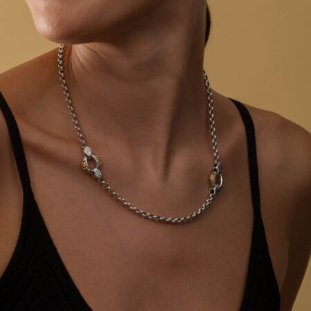 Garden Shadows small link necklace in 18K Gold and Sterling Silver