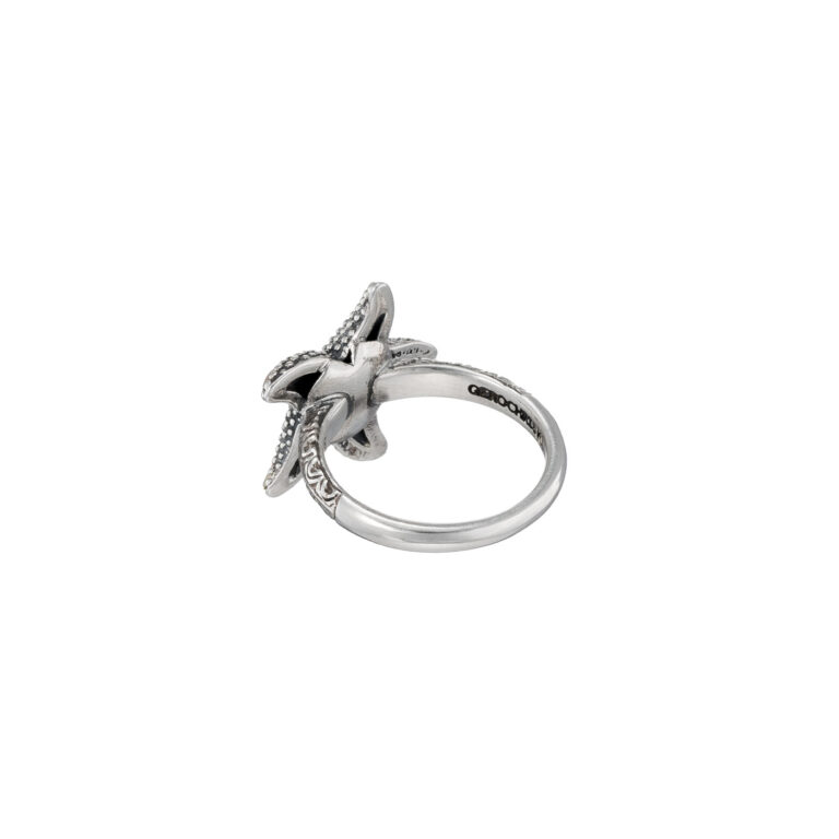 Starfish Ring in 18K Gold and Sterling Silver with Gemstone - Image 5