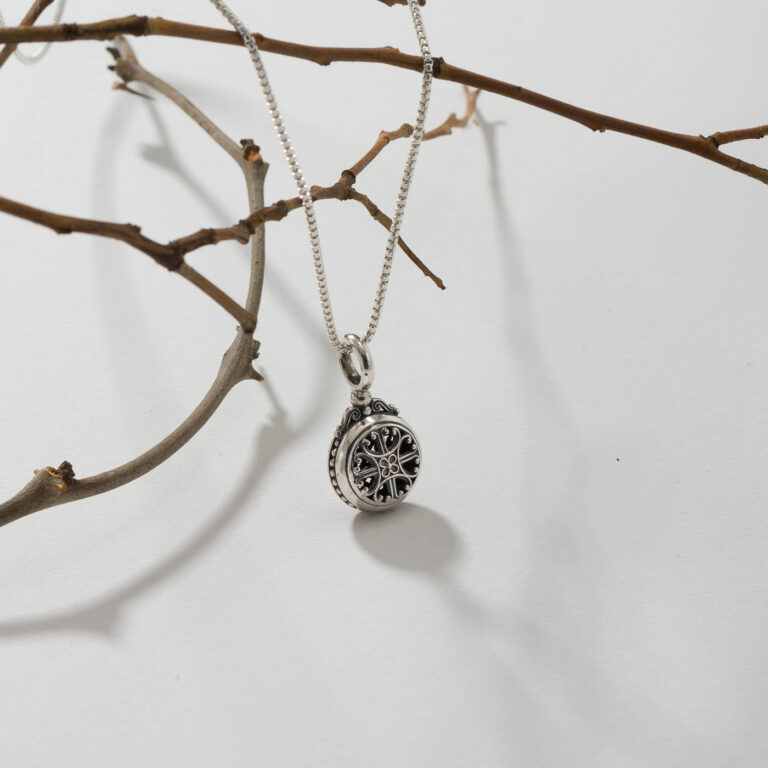 Roxanna Round Pendant in Sterling Silver