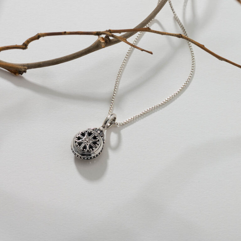 Roxanna Round Pendant in Sterling Silver - Image 2